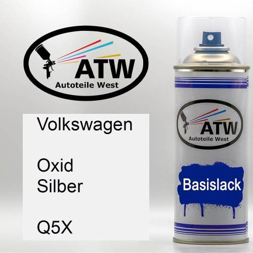 Volkswagen, Oxid Silber, Q5X: 400ml Sprühdose, von ATW Autoteile West.